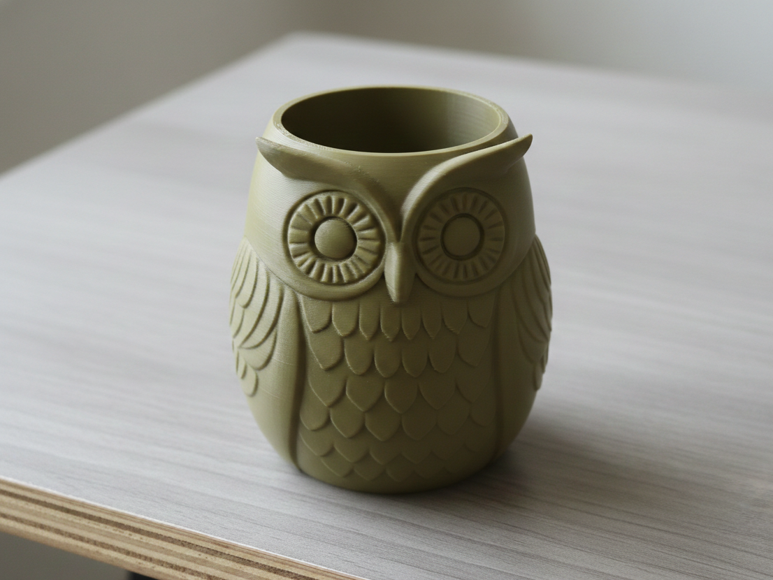 SCULPTED MIDNIGHT OWL HOLDER