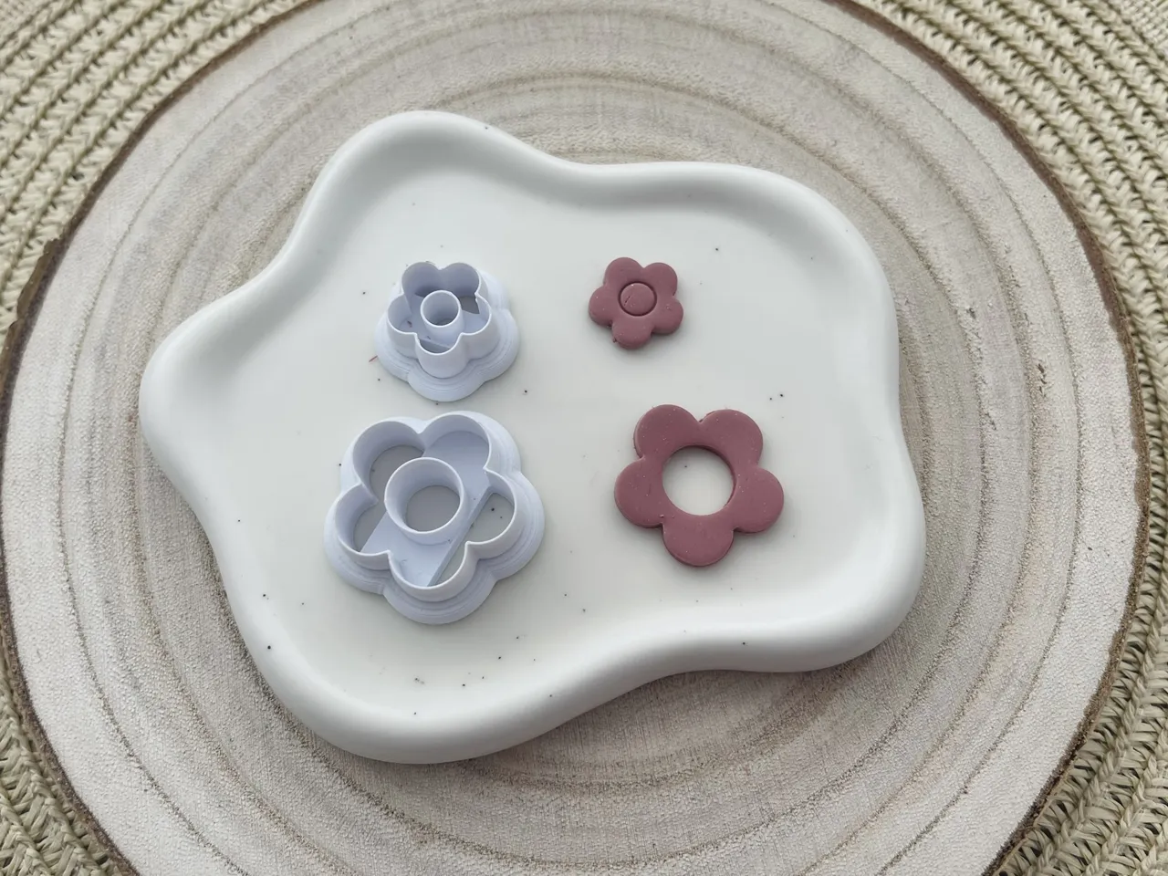Flowers Polymer Clay Earrings Cutters Set view 4