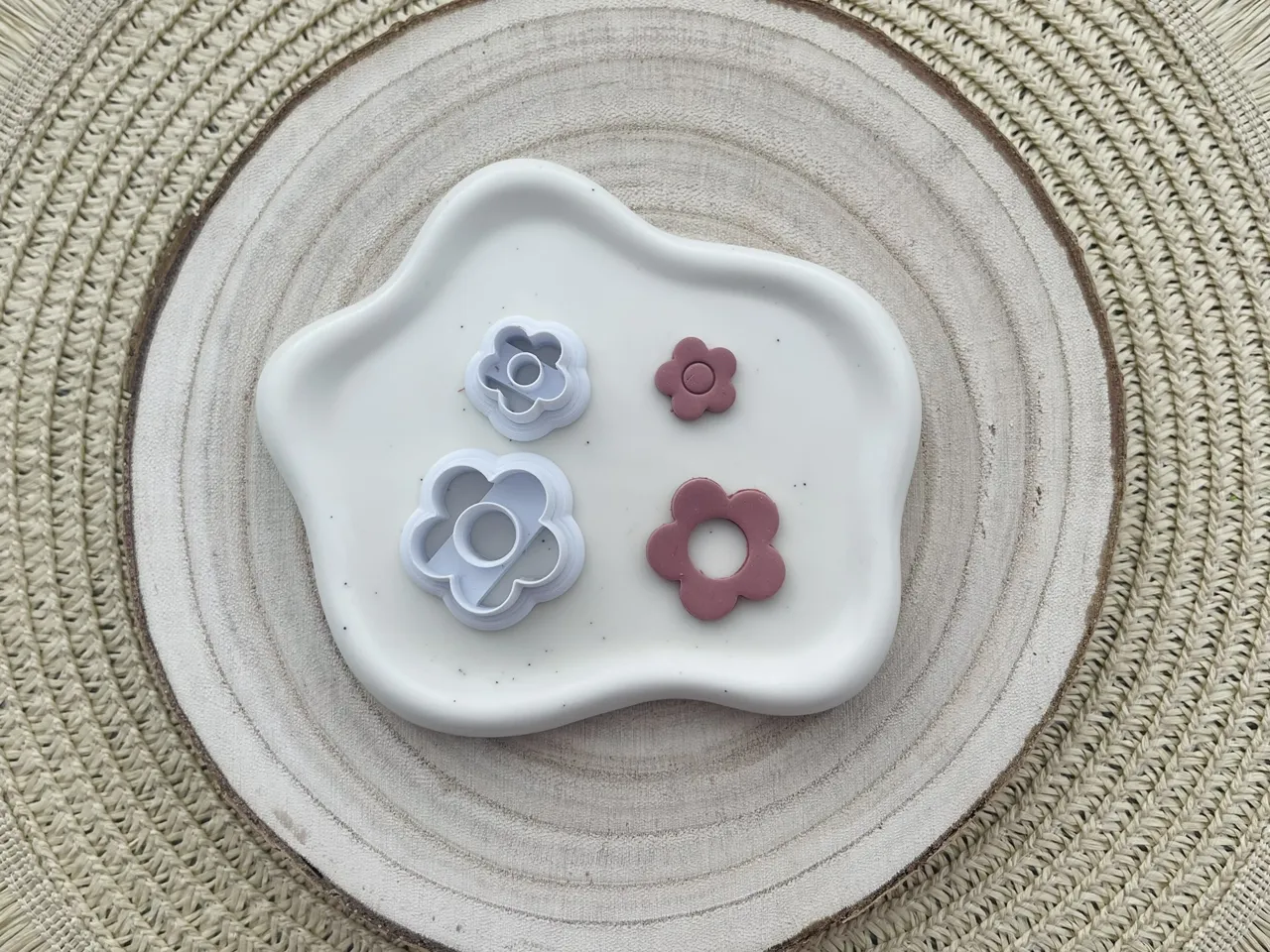 Flowers Polymer Clay Earrings Cutters Set view 3