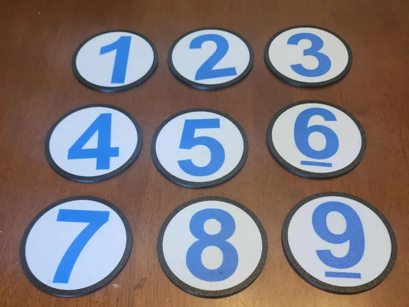 Tile Flip Memory Game, 1-9