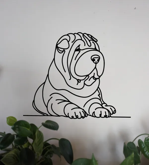 Silhouette murale Shar Pei