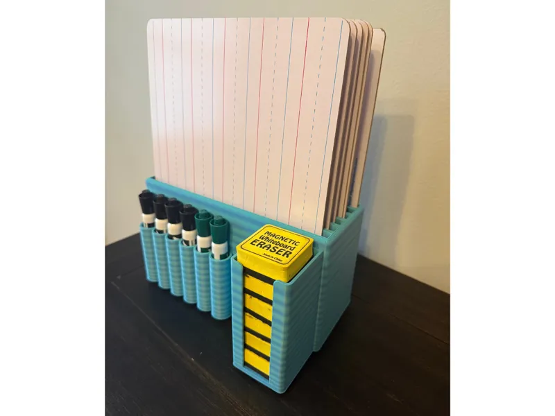 White Board, Marker, Eraser Caddy