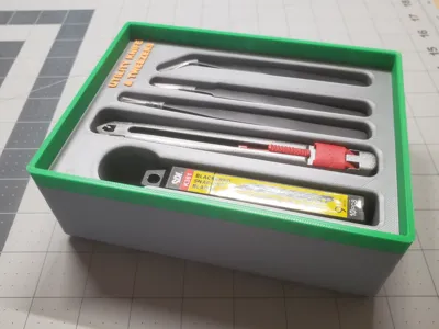 Gridfinity-Utility Knife & Tweezers Bin-DTS-DXL