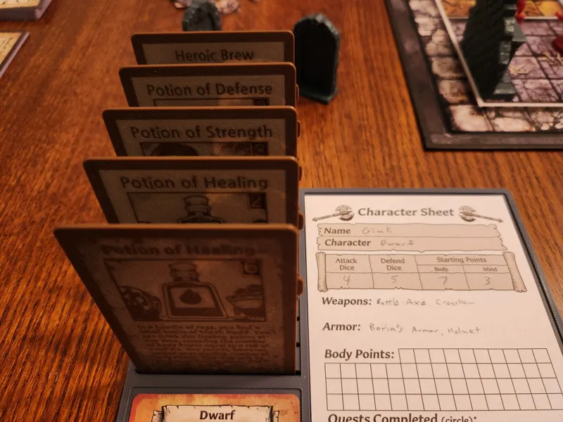HeroQuest Potion Cards with Counters