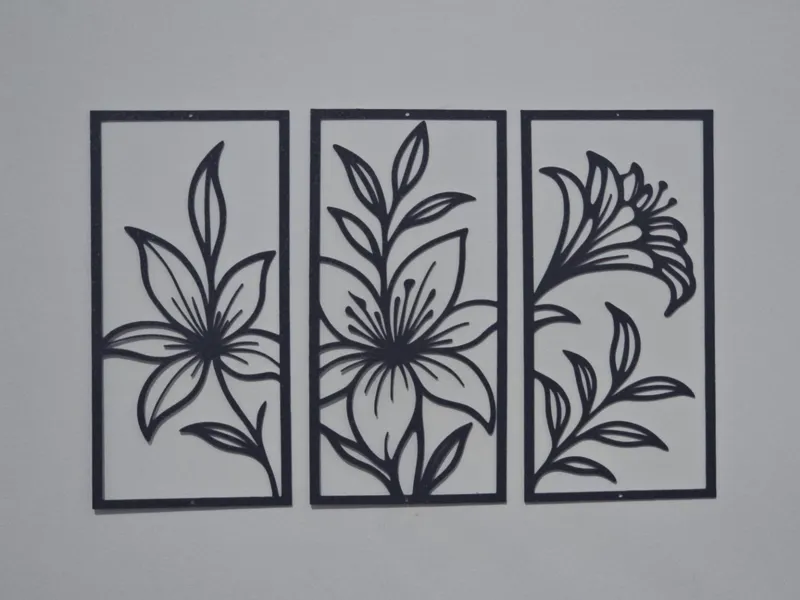 Floral decorative panels (Lily) Wall art