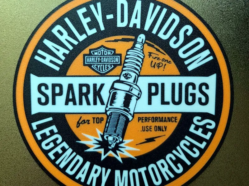 Vintage Harley Davidson Spark Plugs Sign