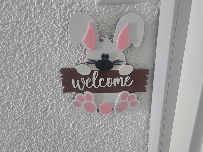 Süßes Oster-Türschild „Welcome Bunny“