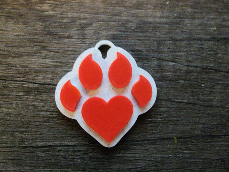 Cat Paw Heart charm