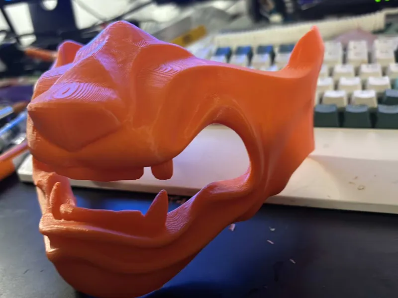 Low Poly Half Wolf mask