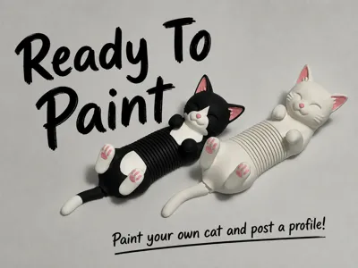 Spring Cat Flexi Fidget - Paint Your Own Cat