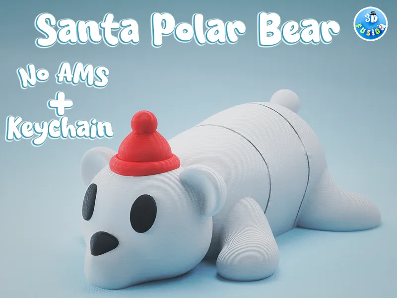 Polar Bear - Christmas Fidget + Keychain (No AMS)