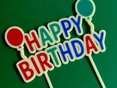 Colorful Happy Birthday cake topper
