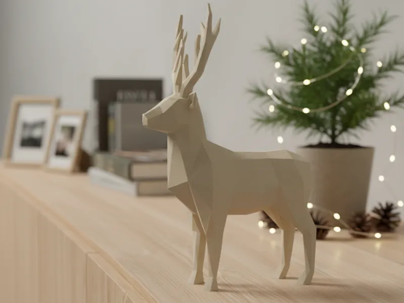 Geometric Deer Statue - Modern Christmas Decor