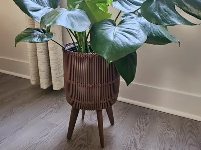 Custom Diameter Woven Ratan Planter