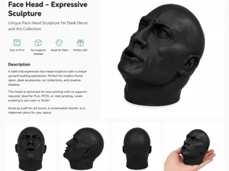 Creepy Head Toothpaste Cap – Bathroom Art Print