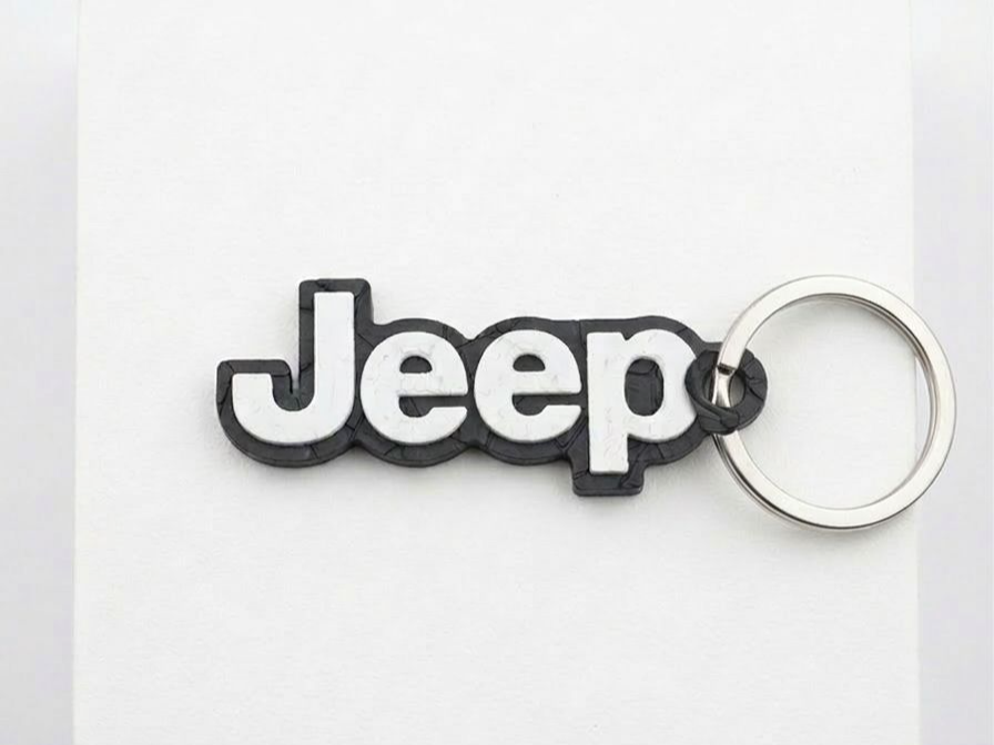 Jeep Logo Keychain - Turtle Shell Pattern