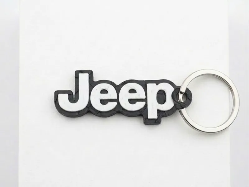 Jeep Logo Keychain - Turtle Shell Pattern