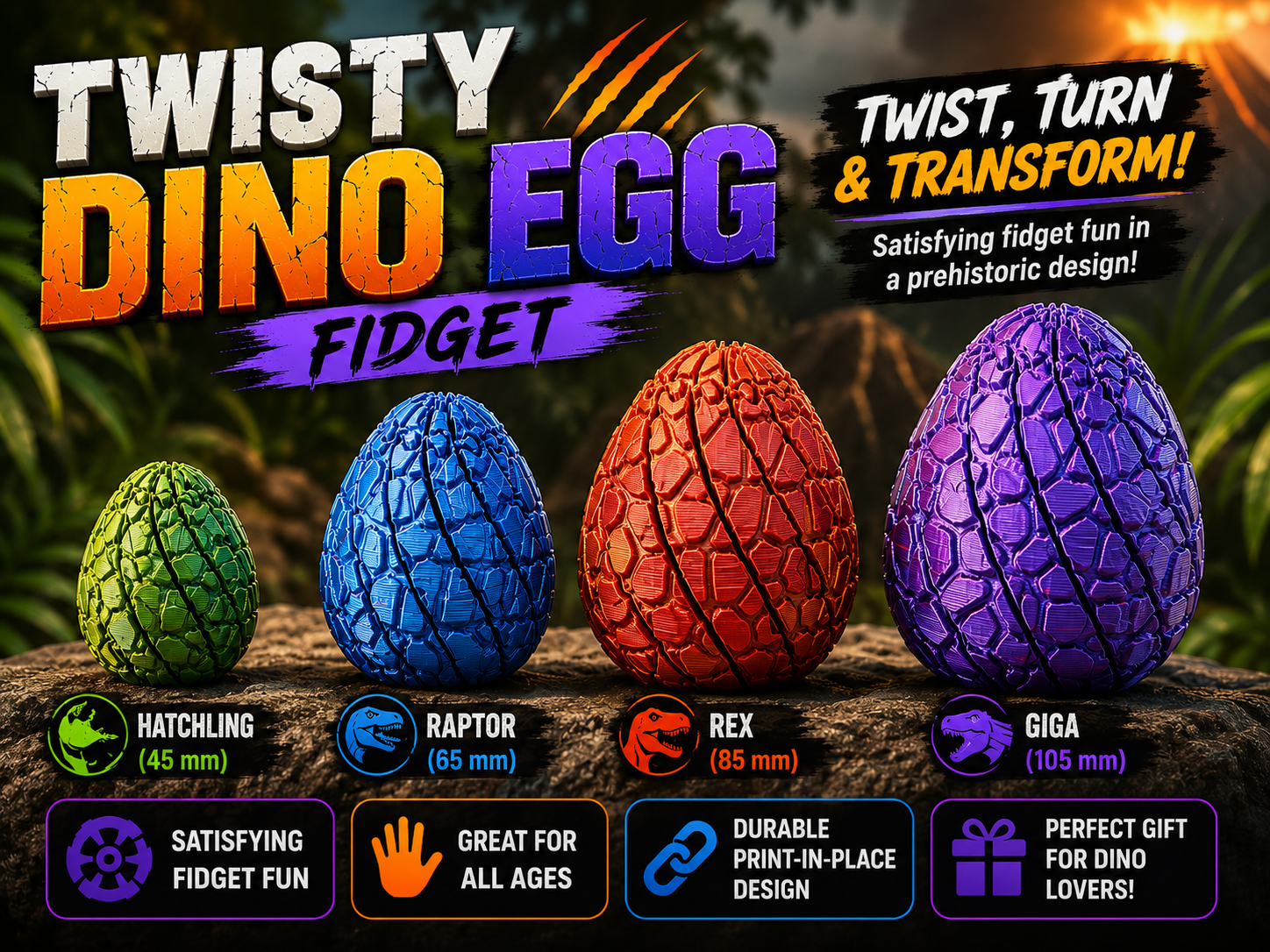 Twisty Dino Egg Fidget