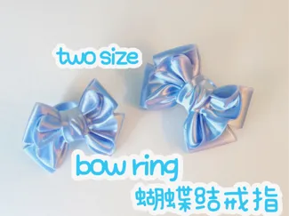 立体褶皱蝴蝶结丝绸戒指
