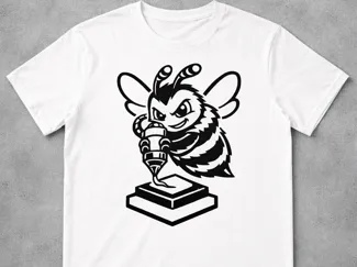 Freche Cartoon-Biene – 3D Druck-Tshirtaufdruck