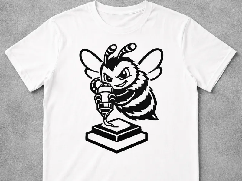 Freche Cartoon-Biene – 3D Druck-Tshirtaufdruck
