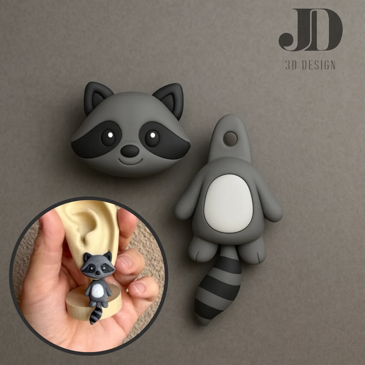 Earrings Raccoon view 2