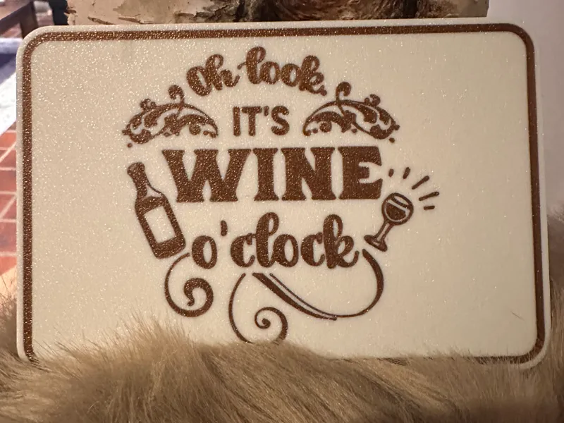 Wine o' clock Sign Schild
