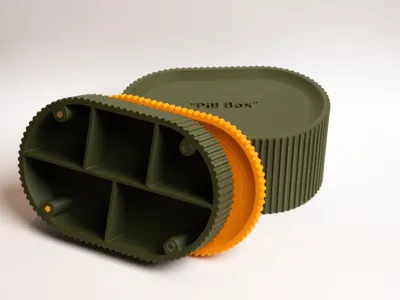 2 Size Magnetic Pill Box  5 Compartment Organizer 