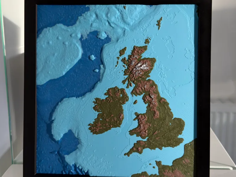 Topographic & Bathymetric Map of the British Isles