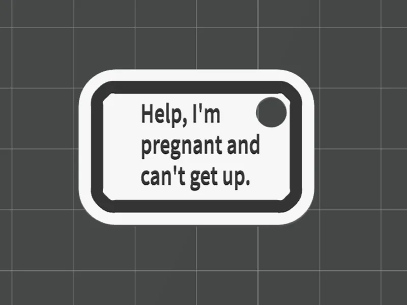 Pregnant Humorous Keychain 