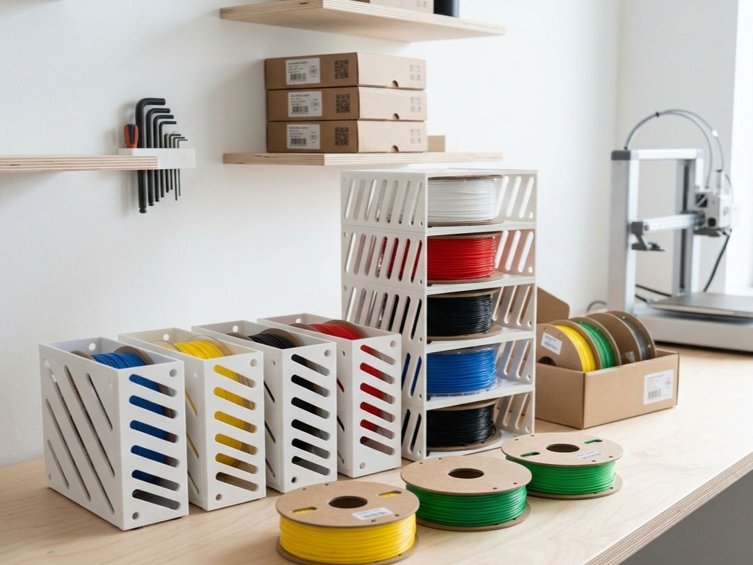 Stackable Filament Storage with Snap-On Lid