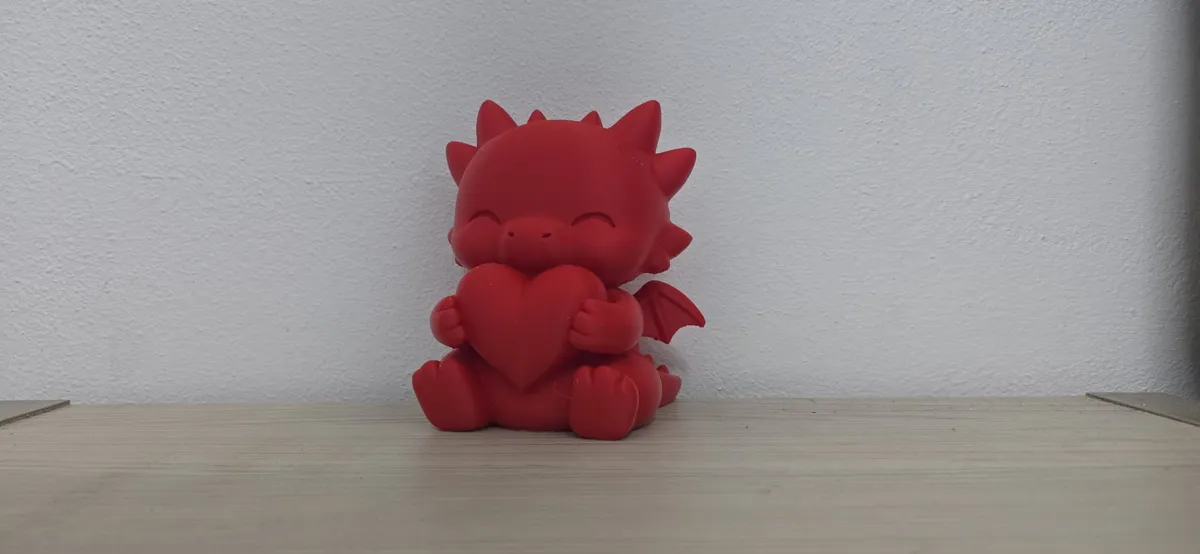 Cute Valentine Heart Dragon Statue - Free 3D Print Model - MakerWorld