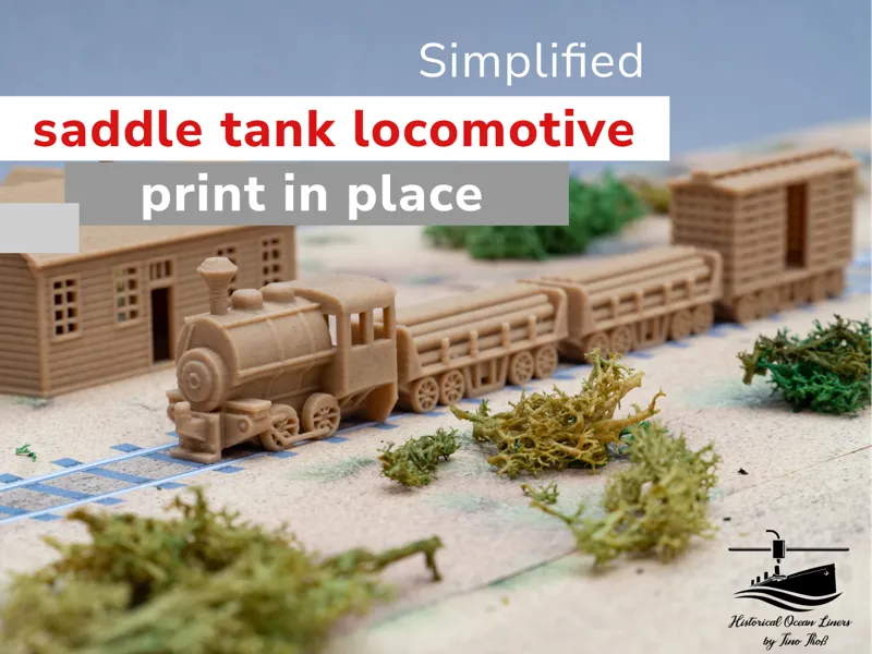 Simplified saddle tank locomotive print in place
