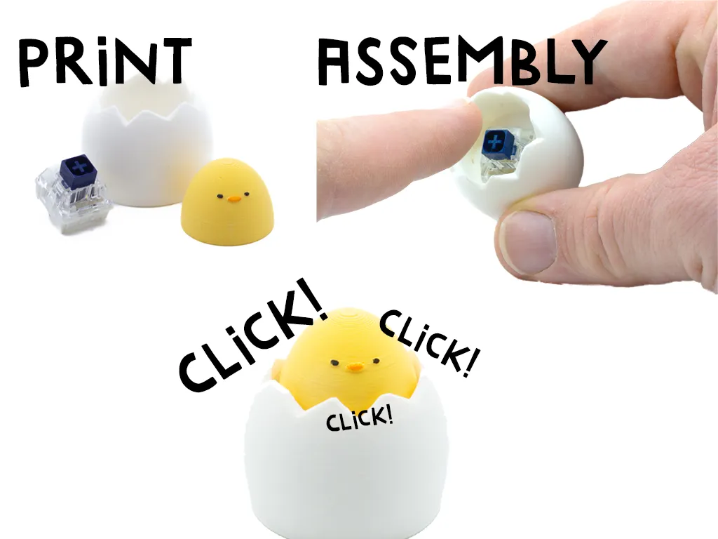 Easter Chicken Keyboard Clicker - No Supports view 4