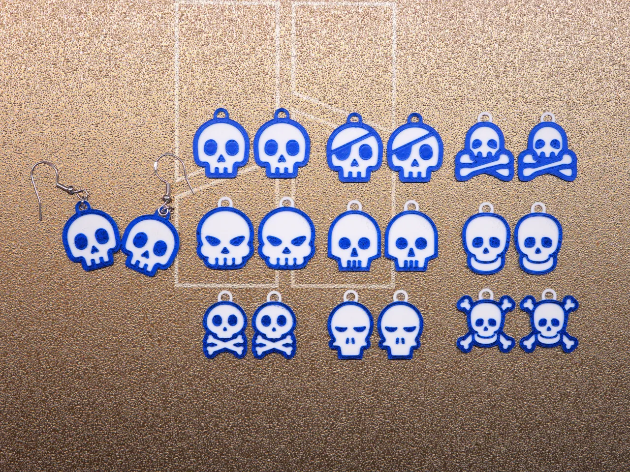 Halloween Earrings Skull Set - 9 different models view 3
