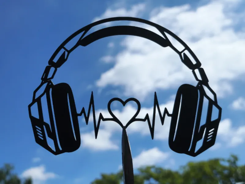 Music Heartbeat Headphones Wall Art