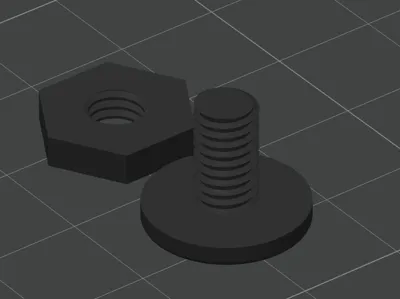 Simple bolt with nut
