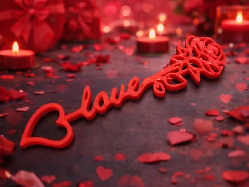 Valentinstags Rose „Love“3D Druck Geschenk 
