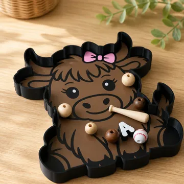 Bandeja organizadora: Highland Cow Jewellery or Bead Trinket Tray — vista de referencia 3