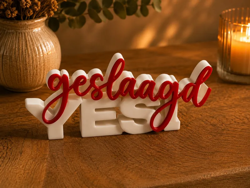 YES GESLAAGD! 