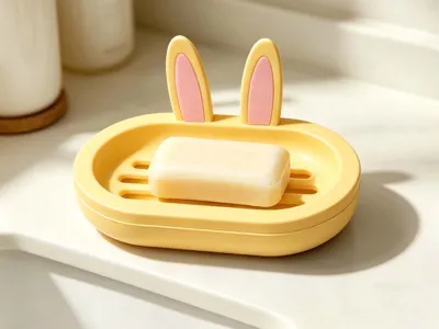 Split bunny ear element soap dish, non-AMS, A1 mini printable