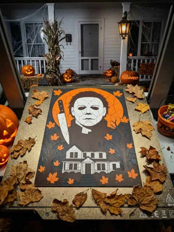 Cuadro decorativo en 3D: Michael Myers Stained Glass Wall Art — vista de referencia 2