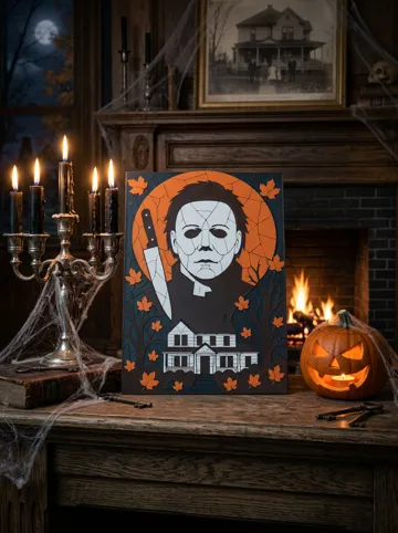 Cuadro decorativo en 3D: Michael Myers Stained Glass Wall Art — vista de referencia 4