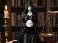 Gothic Lady mit Totenkopf – Düstere Dekofigur