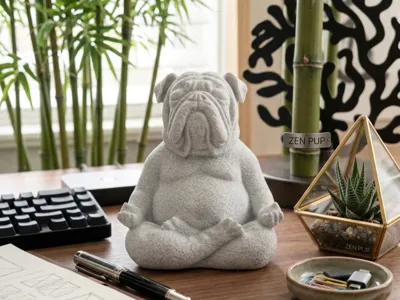 Zen Bulldog Statue