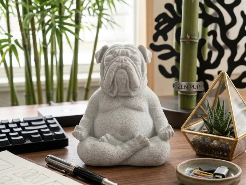 Zen Bulldog Statue