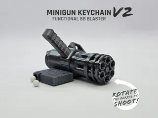 Minigun Keychain V2 — Functional BB Blaster