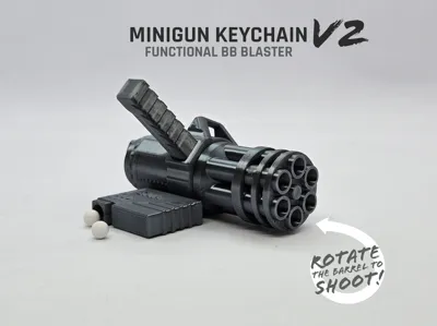 Minigun Keychain V2 — Functional BB Blaster