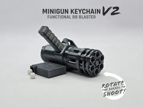 Minigun Keychain V2 — Functional BB Blaster