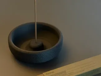 Round Designer Incense Holder in Fuzzy Print